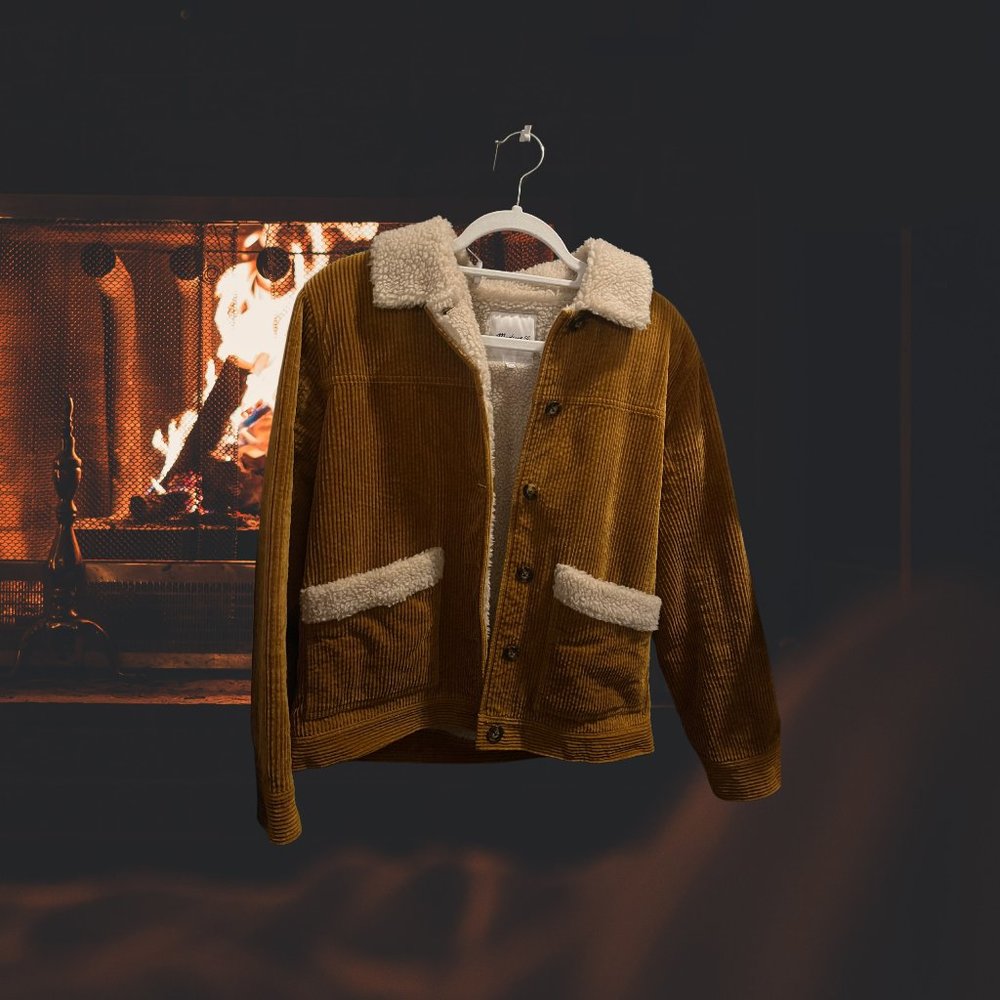 Madewell Cozy Corduroy Sherpa Jacket Size Small